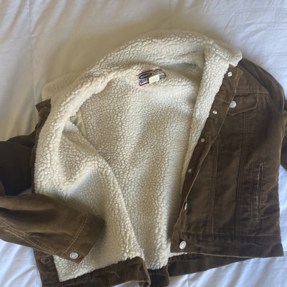 ‘01 Vintage Sherpa Lined Denim Trucker Corderoy Jacket S - Picture 11 of 11